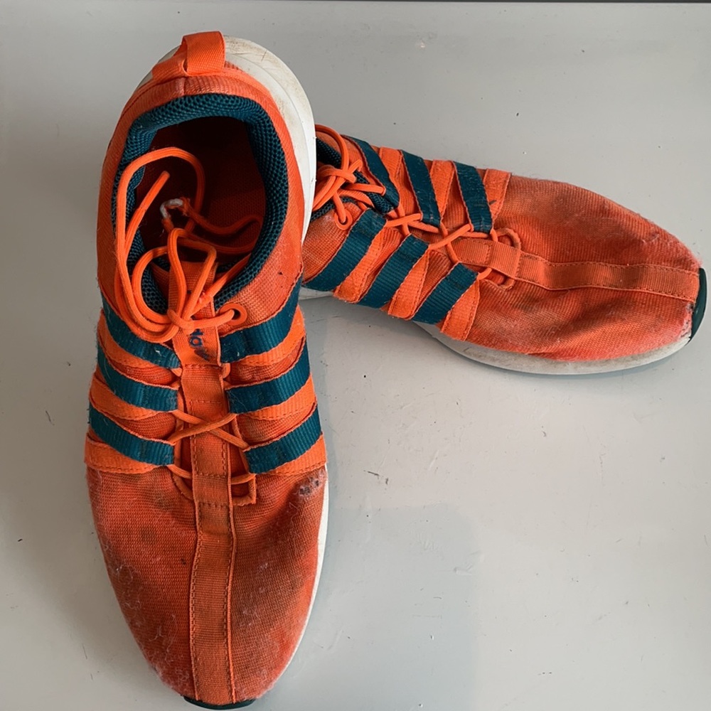 Adidas original S L Loop racer running athletic shoes orange mens size 7